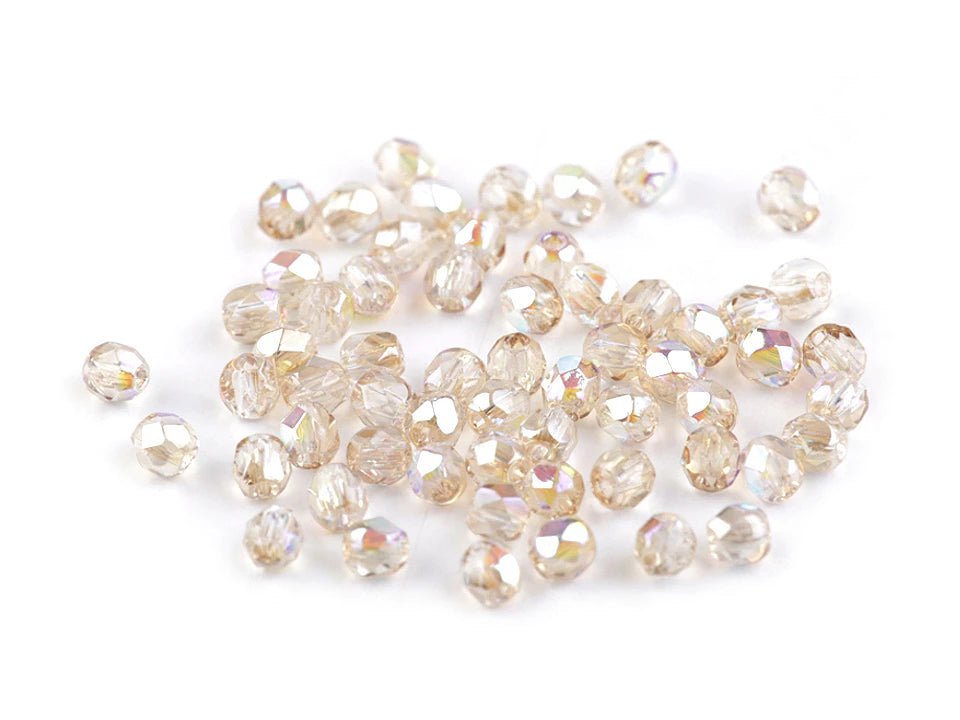 Perles en verre tchèque polies 3 mm - couleurs assorties 5 g
