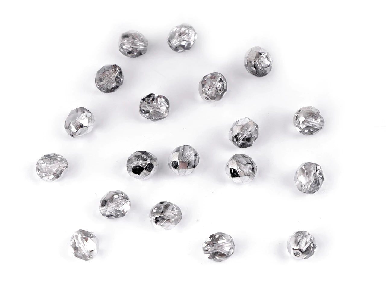 Faceted Czech glass beads 8 mm - assorted colours 20 g