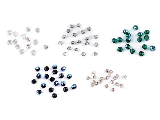 Faceted Czech glass beads 8 mm - assorted colors 20 g