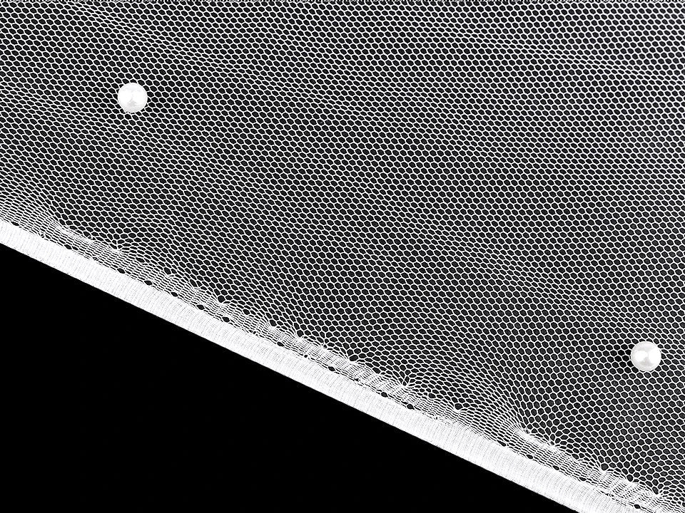 Image de tulle fin avec perles 36 g/m² - blanc – disponible chez Šarlotes audumi