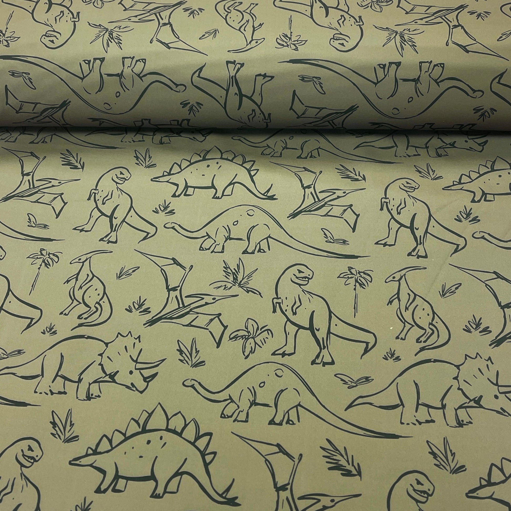 Tissu softshell - dino 310 g/m² – disponible chez Šarlotes audumi