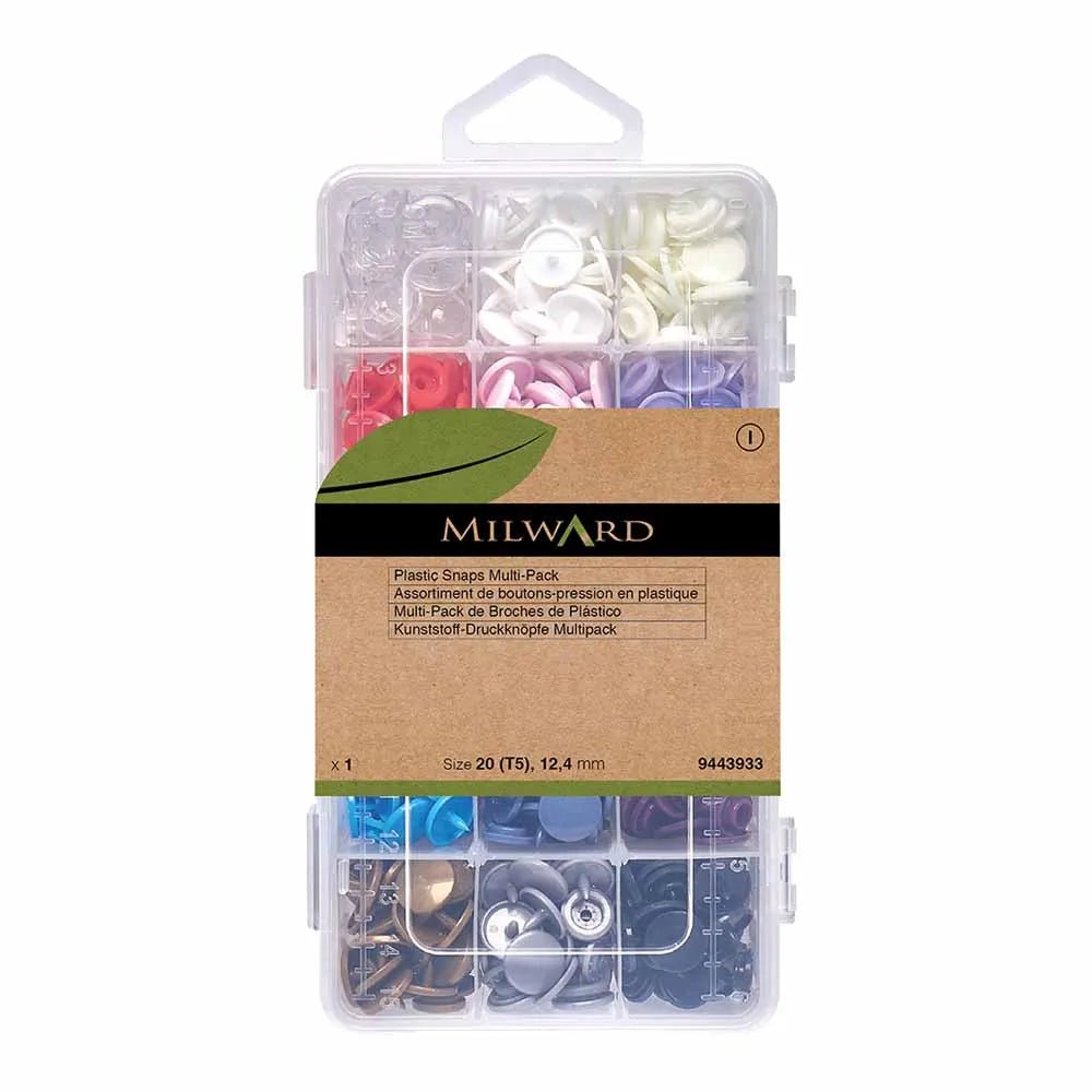Lot de boutons-pression Ø12.4 mm, 15 couleurs