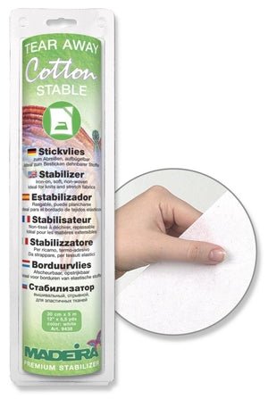 Stabilizators elastīgiem audumiem, plešams Madeira Cotton Stable ar līmi - 30 cm × 5 m