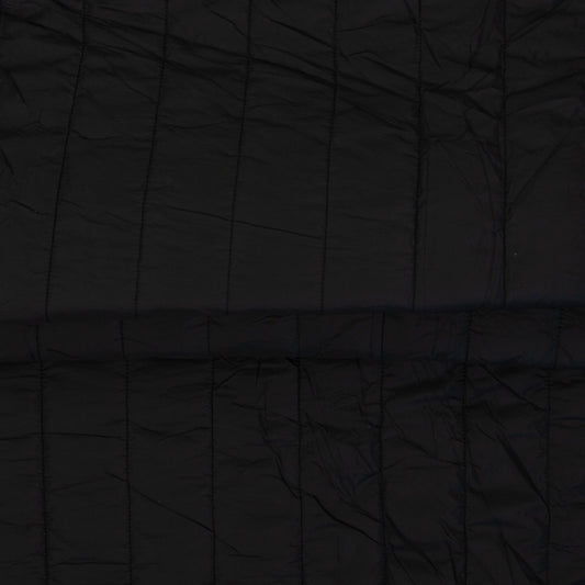 Image of quilted fabric with fleece lining - black, available online at Charlotte's Fabrics