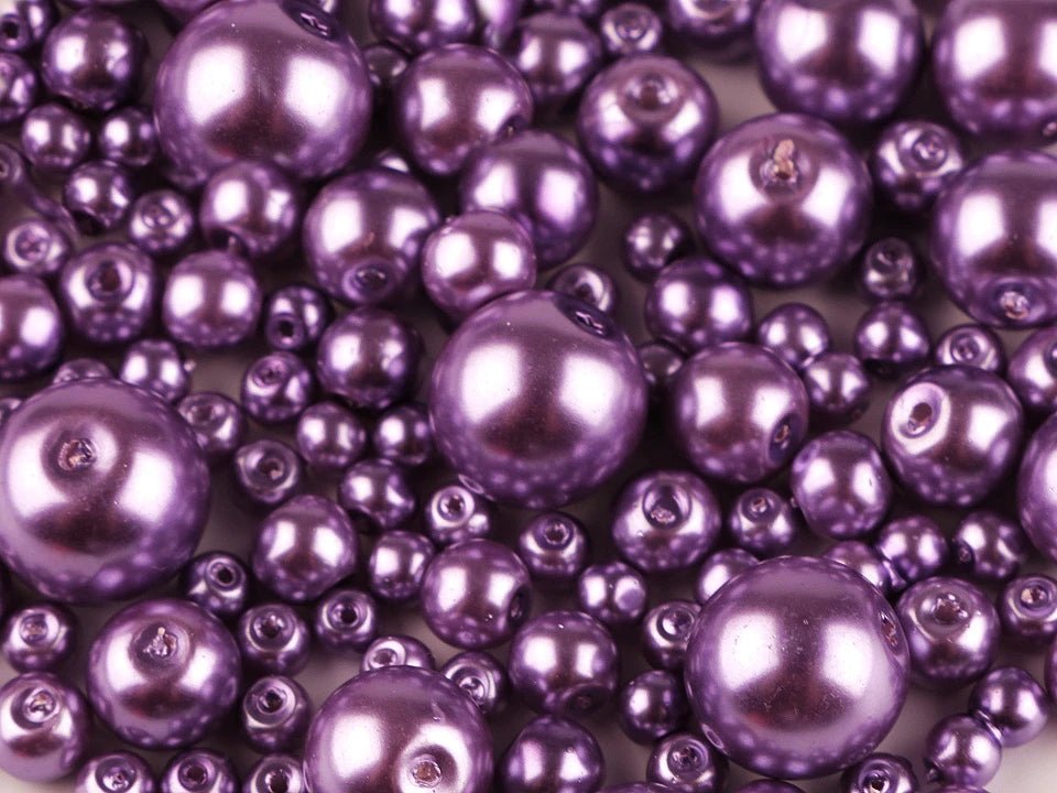 Stikla pērlītes, Ø4–12 mm, dažādi izmēri, 50 g - dažādu krāsu varianti