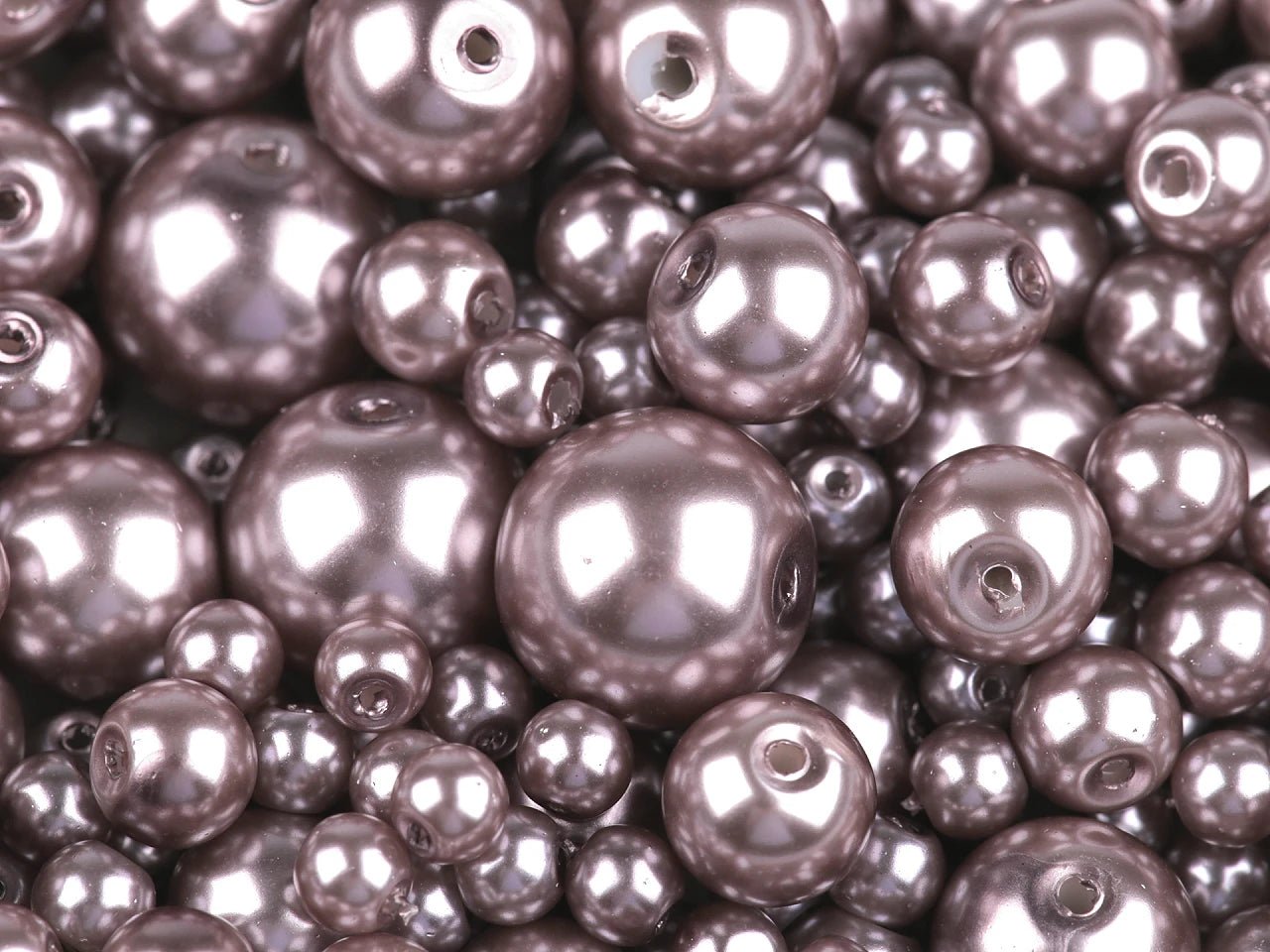 Stikla pērlītes, Ø4–12 mm, dažādi izmēri, 50 g - dažādu krāsu varianti