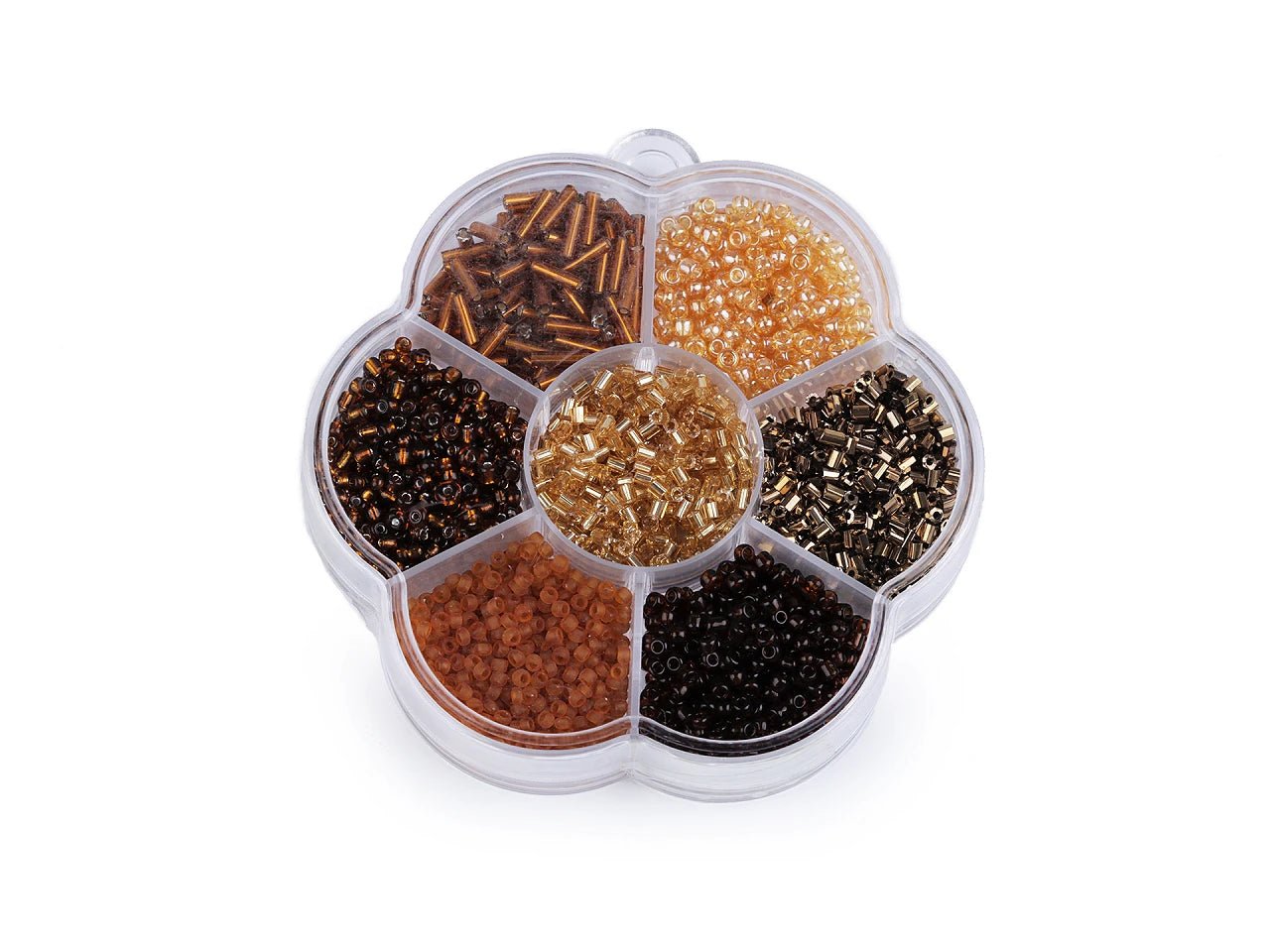 Glass seed bead jewelry-making set in a box – available at Šarlotes audumi