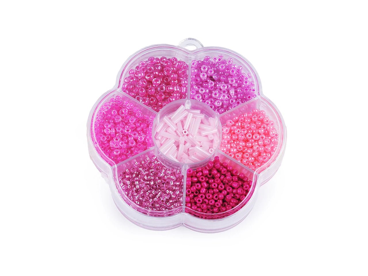 Image of a glass seed bead set for jewelry making in a box – available at Charlotte's Fabrics