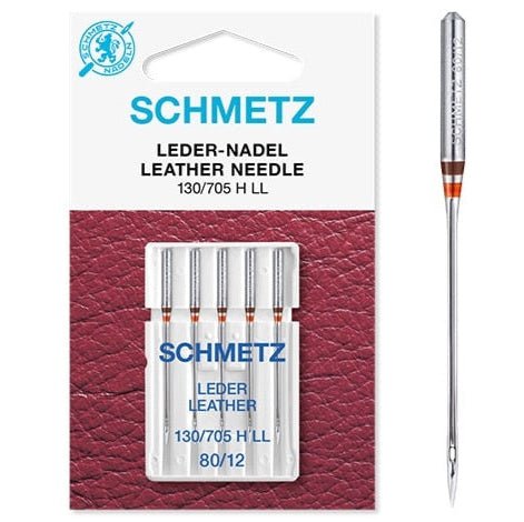 Aiguilles de machine à coudre pour cuir SCHMETZ LEATHER - N°80 (5 pcs.)