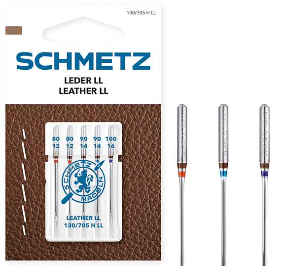 Aiguilles pour machine à coudre pour cuir SCHMETZ LEATHER - n°80/90/100 (5 pièces)