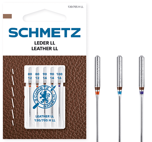 Aiguilles pour machine à coudre pour cuir SCHMETZ LEATHER - n°80/90/100 (5 pièces)