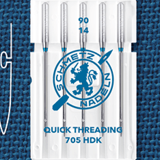 Aiguilles pour machine à coudre à enfilage rapide SCHMETZ QUICK THREADING - N°90 (5 pcs.)