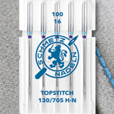 Aiguilles pour machine à coudre pour coutures décoratives SCHMETZ TOPSTITCH NEEDLES - n°100 (5 pièces)