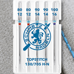 Aiguilles pour machine à coudre pour coutures décoratives SCHMETZ TOPSTITCH NEEDLES - n°80/90/100 (5 pièces)