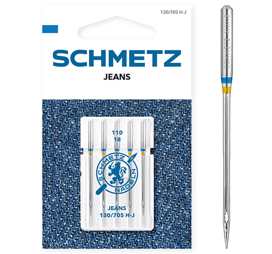 Aiguilles pour machine à coudre pour jean SCHMETZ JEANS - N°110 (5 pièces)