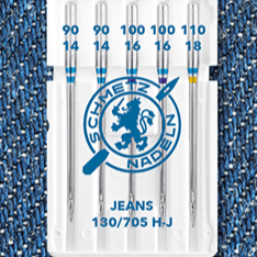 Aiguilles pour machine à coudre pour jean SCHMETZ JEANS - N° 90/100/110 (5 p.)