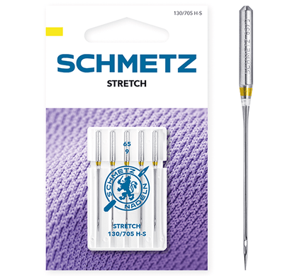 Šujmašīnu adatas elastīgai trikotāžai SCHMETZ STRETCH - Nr.65 (5gab.)