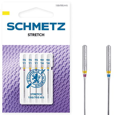 Aiguilles pour machine à coudre pour maille extensible SCHMETZ STRETCH - N°75/90 (5 pièces)