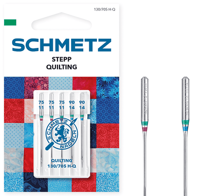 Attēls ar Šujmašīnu adatas kviltam, stepēšanai SCHMETZ QUILTING - Nr.75/90 (5gab.) – pieejams Šarlotes audumi