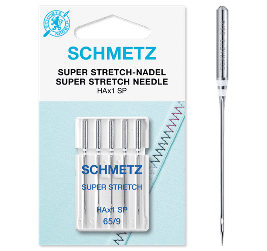Šujmašīnu adatas ļoti elastīgai trikotāžai SCHMETZ SUPER STRETCH - Nr.65 (5gab.)