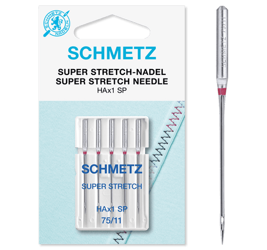Šujmašīnu adatas ļoti elastīgai trikotāžai SCHMETZ SUPER STRETCH - Nr.75 (5gab.)