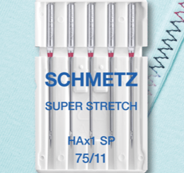 الفرنسية
Aiguilles pour machine à coudre pour maille très extensible SCHMETZ SUPER STRETCH - N°75 (5 pièces)