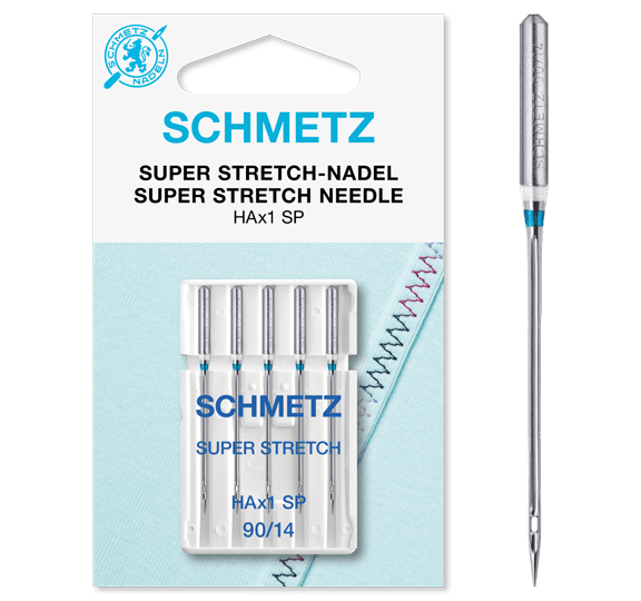 Aiguilles pour machine à coudre pour tricot très extensible SCHMETZ SUPER STRETCH - N°90 (5 pièces)