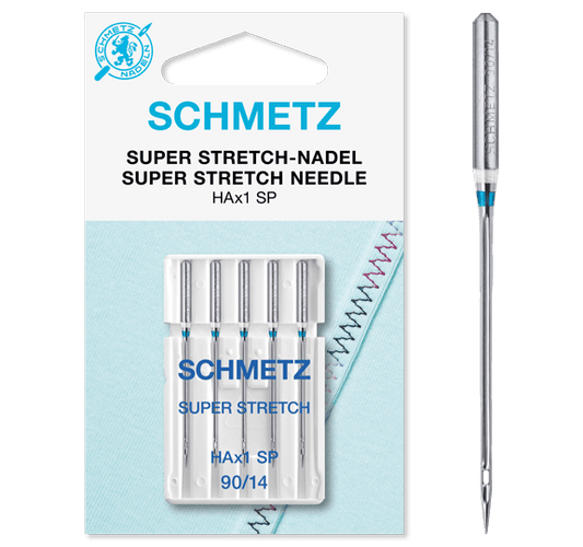 Šujmašīnu adatas ļoti elastīgai trikotāžai SCHMETZ SUPER STRETCH - Nr.90 (5gab.)