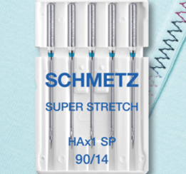 Aiguilles pour machine à coudre pour tricot très extensible SCHMETZ SUPER STRETCH - N°90 (5 pièces)