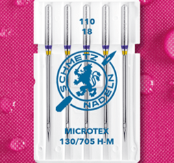 Aiguilles pour machine à coudre pour tissus fins SCHMETZ MICROTEX - n°110 (5 pièces)