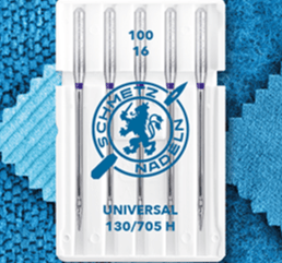 Aiguilles universelles pour machine à coudre SCHMETZ UNIVERSAL - n°100 (5 pièces)