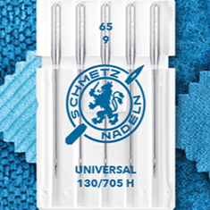 Aiguilles universelles pour machine à coudre SCHMETZ UNIVERSAL - n°65 (5 pièces)