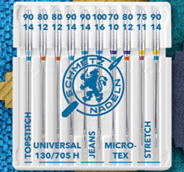 Sewing machine needle set SCHMETZ COMBI 10 TOPSTITCH/UNIVERSAL/JEANS/MICROTEX/STRETCH (10 pcs.)