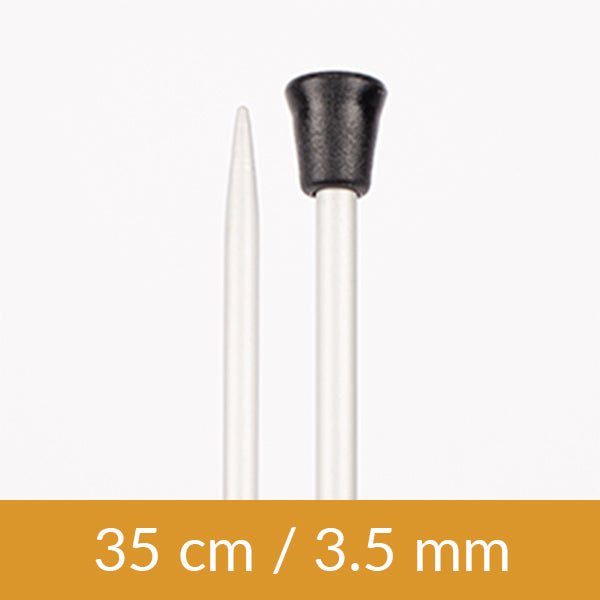 Image d’aiguilles à tricoter droites DROPS en aluminium |35 cm, tailles 2,00 - 5 mm – disponibles chez Charlotte’s fabrics