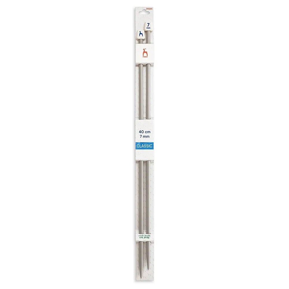 Aiguilles à tricoter droites Pony 40 cm, tailles 2 mm - 10 mm