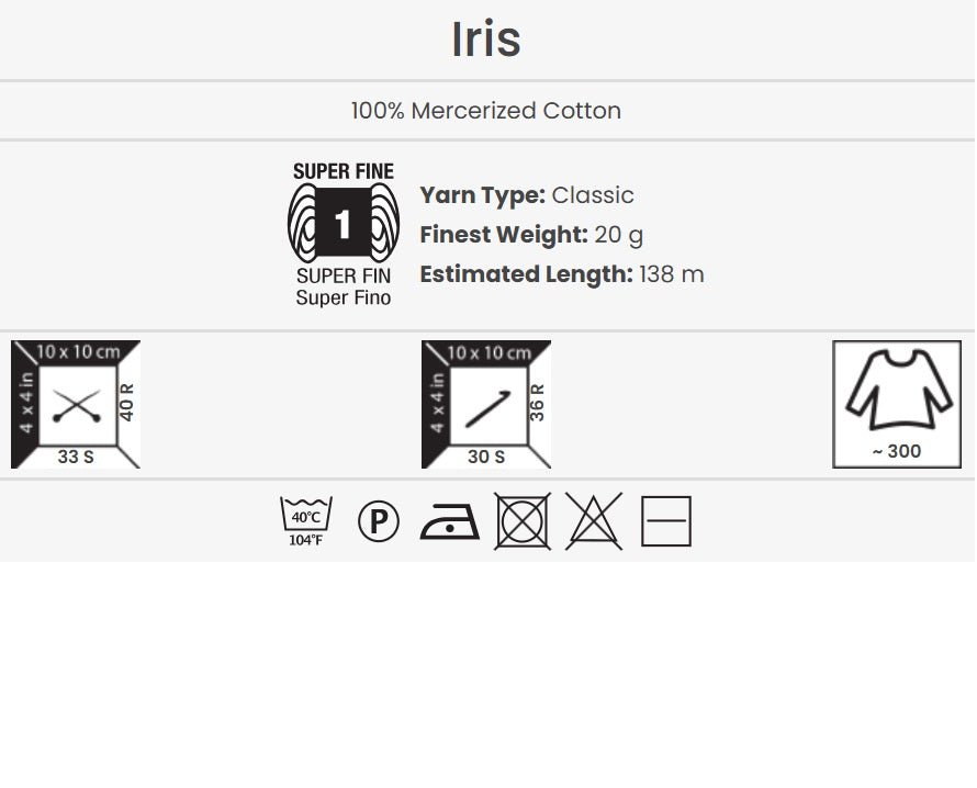 Crochet thread YARN ART IRIS - 138m | 20g