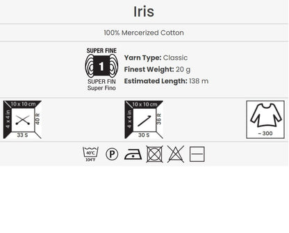 Crochet thread YARN ART IRIS - 138m | 20g