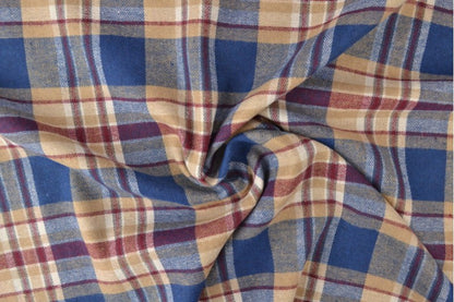 Beige-sininen ruudullinen flanelli