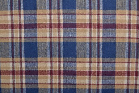 Beige-sininen ruudullinen flanelli