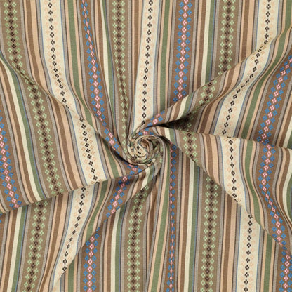 Folk-pattern fabric - green shades 200 g/m²