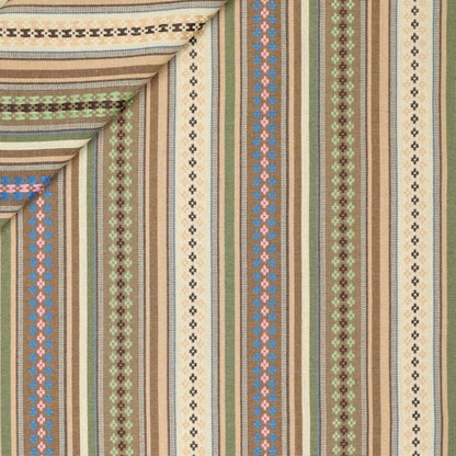 Ethnic pattern fabric - green tones 200 g/m²