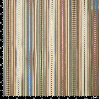 Folk pattern fabric - green tones 200 g/m²