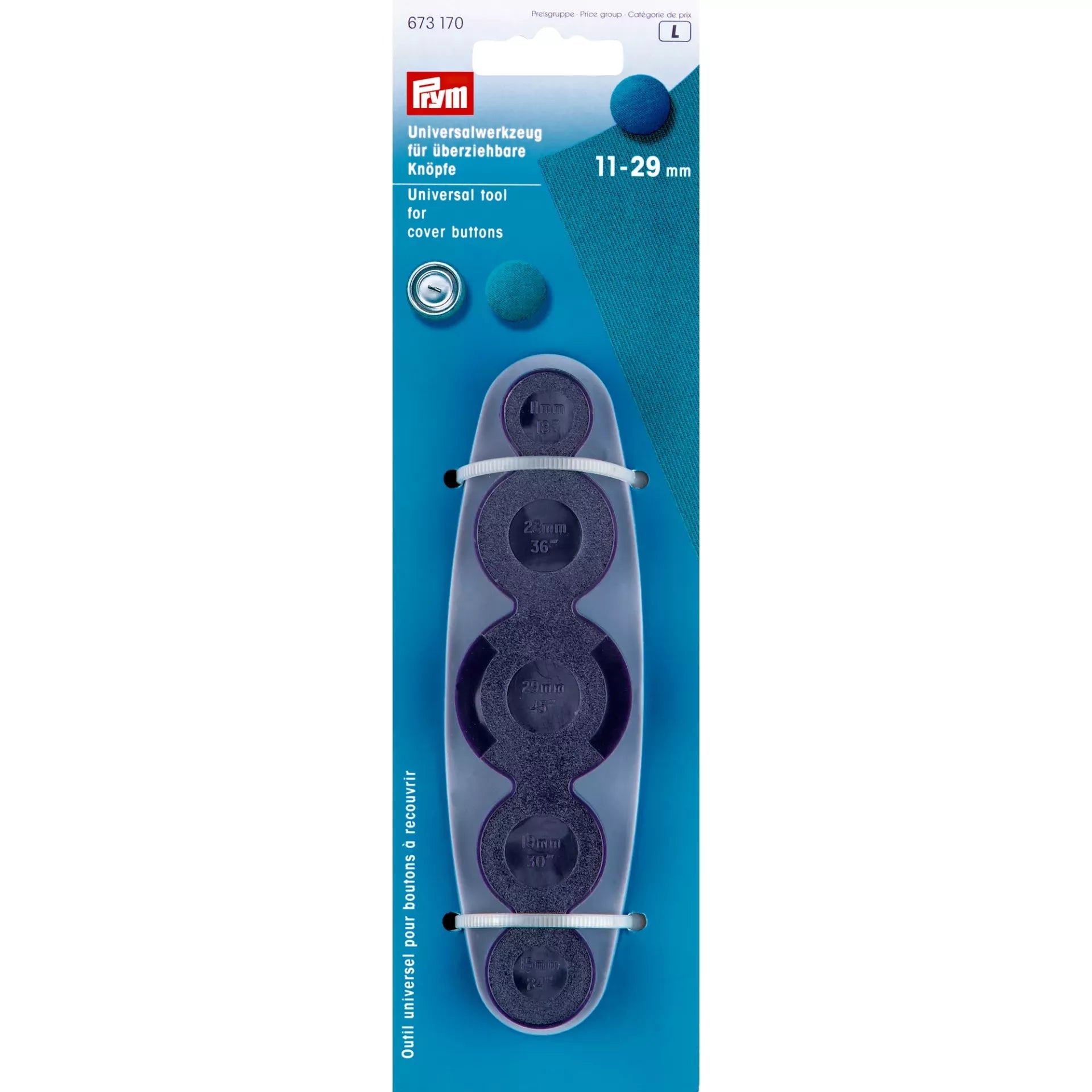 Universālais rīks metāla pogu apvilkšanai Prym 11 - 25 mm