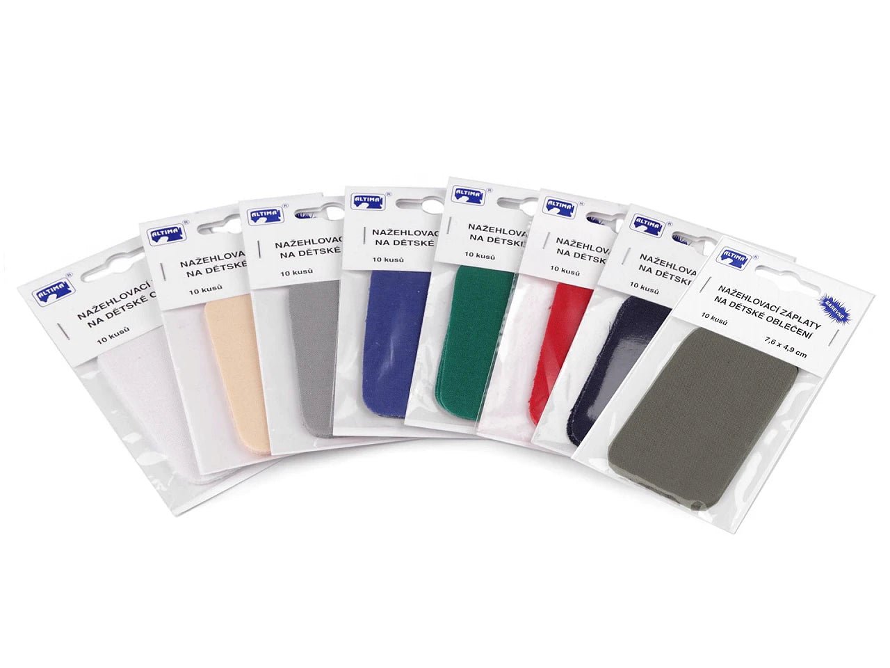 Image avec patch thermocollant | 7,6 × 4,9 cm 10 pièces | tons assortis – disponible chez Šarlotes audumi