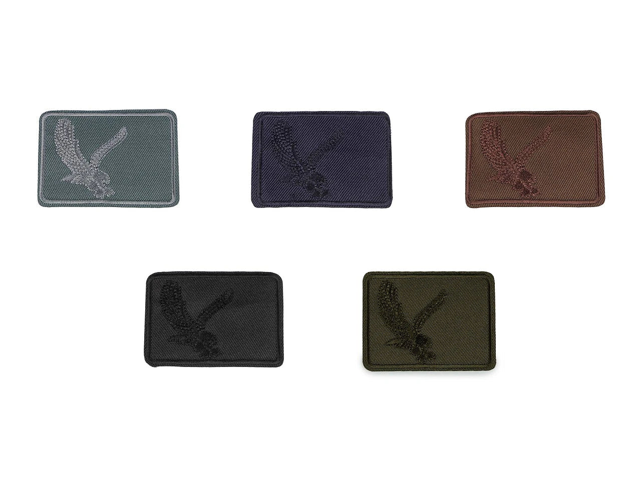Image of an iron-on eagle patch in various shades – available at Charlotte’s Fabrics
