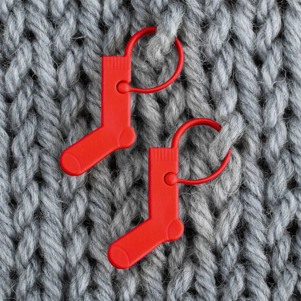 Image de marqueurs de mailles Addi Socks | 6 pièces | rouges – disponible chez Šarlotes audumi