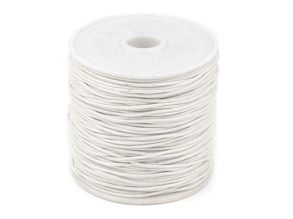 Corde en coton ciré Ø 0,8 mm - blanche (bobine de 25 m)