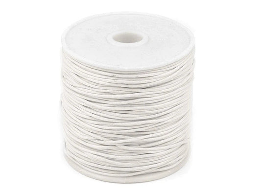 Waxed cotton cord Ø 0,8 mm - white (25 m roll)