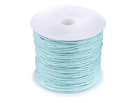 waxed cotton cord Ø 0,8 mm - sky blue (25 m roll)