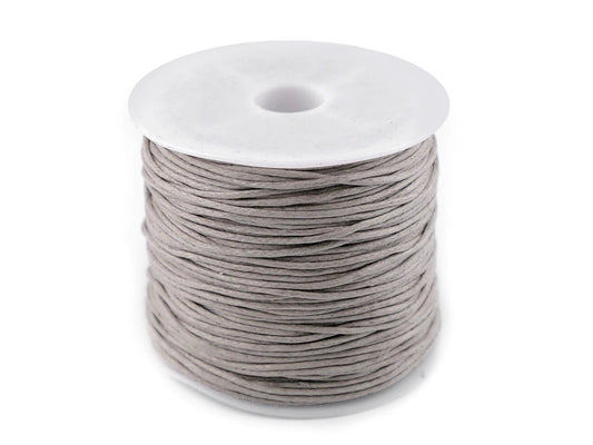 waxed cotton cord Ø 0.8 mm - light gray (25 m roll)